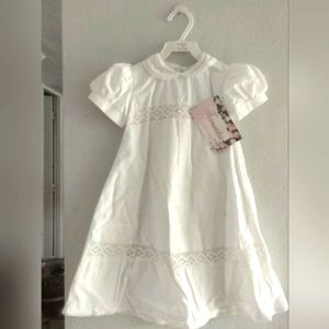 Ternuritas white formal 12 mo. baby dress made in Colombia 100% cotton new